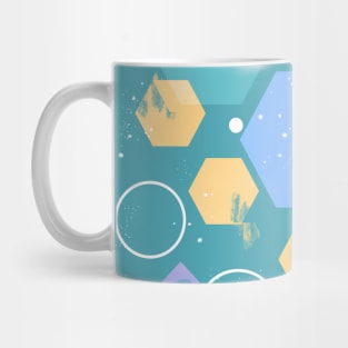 Bright Blue Geometrical Pattern Mug